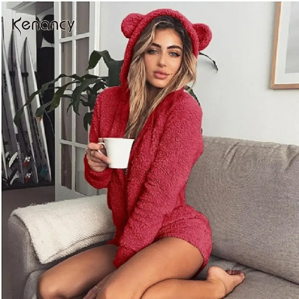 Женский Плюшевый комбинезон Kenancy однотонный теплый из искусственного меха с