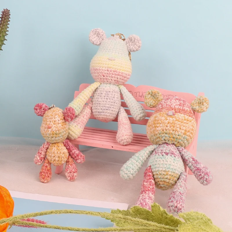 

Nordic Style Unfinished Knit Fabric Beer Family Toy Diy Knitting Bear Dinosaur Cotton Rope Toy Birthday Gift Sets