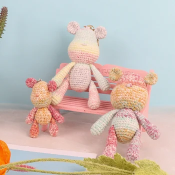 

Nordic Style Unfinished Knit Fabric Beer Family Toy Diy Knitting Bear Dinosaur Cotton Rope Toy Birthday Gift Sets