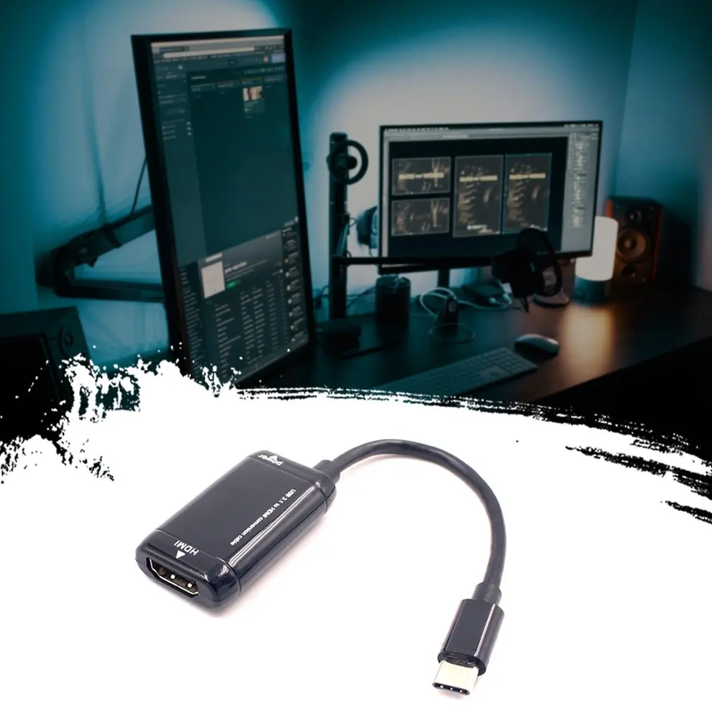 USB 3,1 к HDMI сплиттер с функцией порта питания Тип C к HDMI конвертер адаптер «Папа-мама» кабель