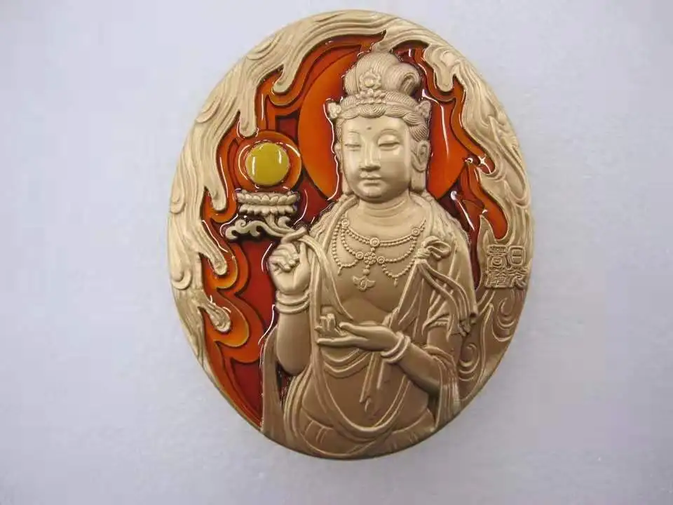 55 мм* 44,7 мм Suryaprabha бронзовая медаль Sunlight Bodhisattva медаль