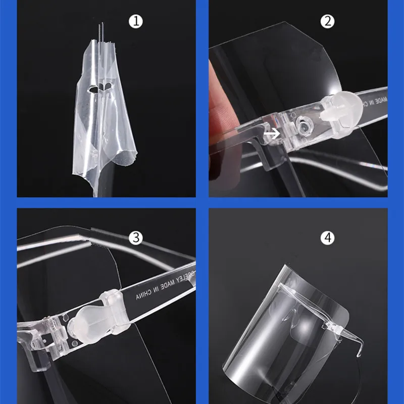 Multicolor Transparent Kitchen Face Shield with Anti-Fog Protection