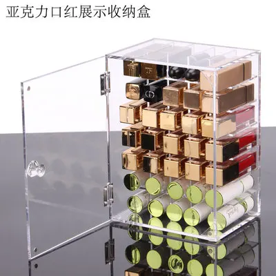 

private label Makeup cosmetics display organizer stand holder box acrylic storage box cosmetics with lid lipstick holder