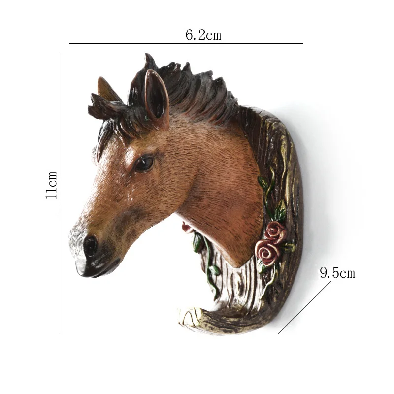 vintage Horse Head Новые крючки для ванной комнаты, держатель для головы животного, крючок для украшения головы оленя, аксессуары для украшения дома, крючки для ключей, органайзер, держатель для ключей, настенный - Цвет: vintage Horse Head