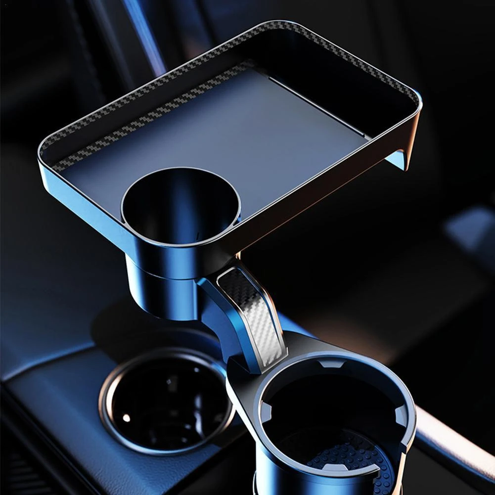 Multifunctional Car Cup Holder With Attachable Tray 360° Swivel