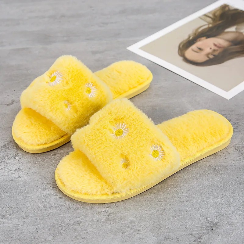 

Plush Slipper Women's Spring and Autumn Adjustable Warm Slippers Indoor Home Soft-Sole Anti-slip Plush Slipper