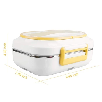 

Portable Electric Lunch Box Car with 12V Household Electric Heater with Detachable Stainless Steel Container Food Heater EU Plug