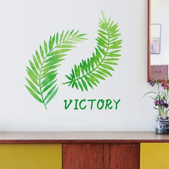 

The Nordic Ins Style Wall Sticker Creative Bedroom Bedside Warmly Decorated Wallpaper Adhesive Hipster Green Leaf Stickers Yes