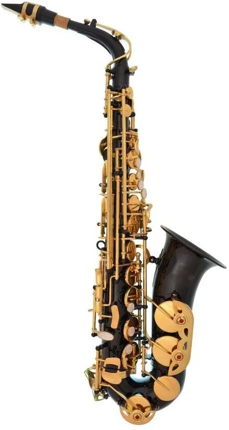 Профессиональный альт-саксофон с черными и золотыми клавишами Eb E