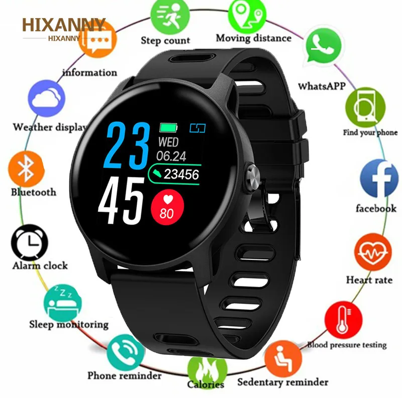 

Men Smart Watch S08 IP68 Waterproof Fitness Tracker Heart Rate monitor Smartwatch Women Clock for android IOS Phone PK P2 T5 L9