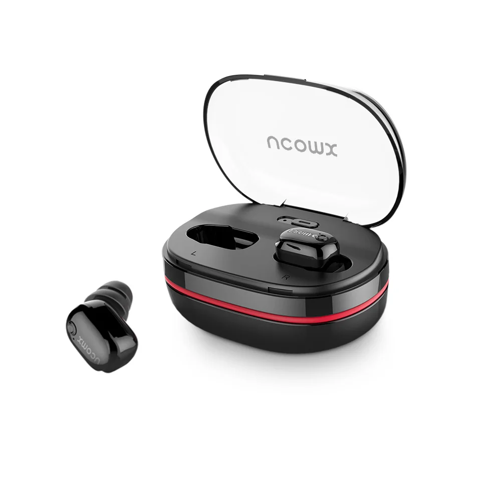 UCOMX U6H Bluetooth наушники, мини настоящие Беспроводные наушники с микрофоном, наушники с громкой связью для iPhone, Xiaomi, huawei, samsung - Цвет: Черный