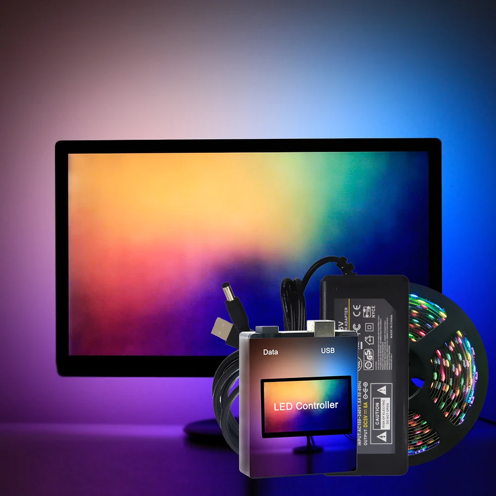 Простой DIY окружающей среды портативный компьютер настольных ПК свет и