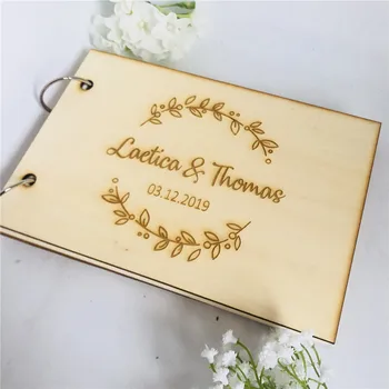 

Custom Wood Wedding Guestbook,sign in book, Anniversary Gift, Bride and Groom, wood guest book