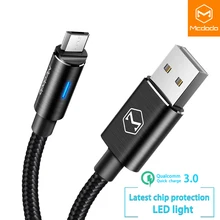 10 шт./лот Mcdodo Micro USB кабель для samsung Xiaomi huawei QC3.0 Быстрая зарядка автоматическое отключение USB кабель для передачи данных Android СВЕТОДИОДНЫЙ провод