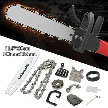 

11.5 Inch/39cm Woodworking Upgrade Electric Chainsaw Transfer Conversion Head Bracket For 100 115 DIY Angle Grinder Set
