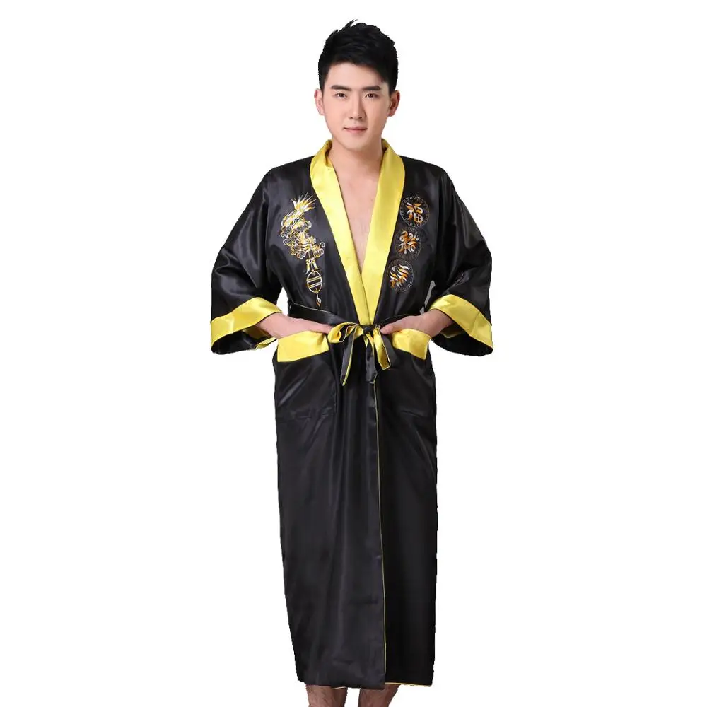 Reversible-Black-Yellow-Chinese-Men-s-Satin-Robe-Gown-Tradition-Embroider-Dragon-Sleepwear-Kimono-Bathrobe-S (1)