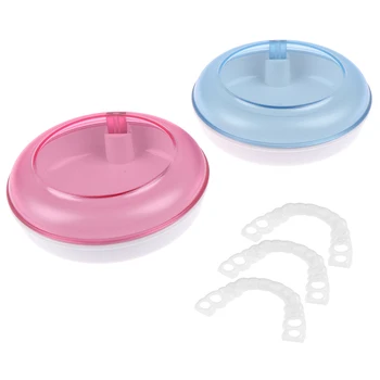 

Denture Case Dental False Teeth Cleaning Box Denture Bath Container Retainer Denture Holder Plastic Denture Box