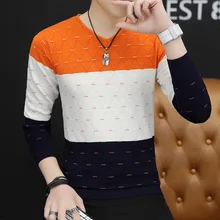 Мужские свитера желтые Молодежные винно-красные с длинным рукавом весенние и осенние подходящие цвета популярные зеленые с v-образным вырезом тонкие мужские свитера