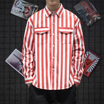 

Long Sleeve Striped Shirt Men Casual New Brand Spring Autumn Turn Down Collar Cotton Shirts Camisa Social Masculina Clothes Men