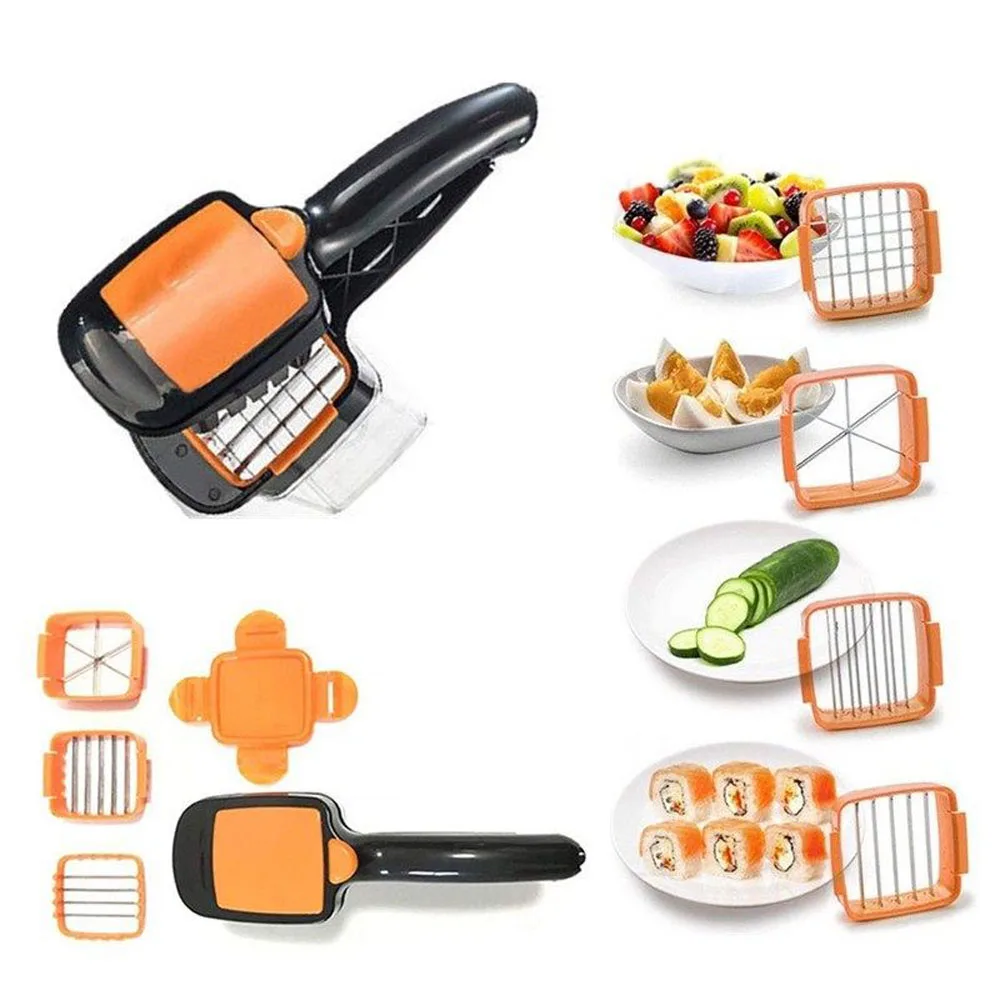 

Stainless Steel 5-in-1 Nicer Quick Dicer Fruit Vegetable Cutter Set Chopper high quality Thick slices cubes pins sixth