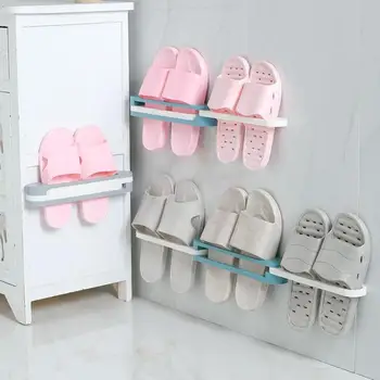 

Wall-mounted Slipper Shoes Rack Footwear Holder Adjustable Space-saving Shoes Organizer Bathroom Shower Shelf Cabinet Stand