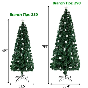 

7FT Small Light Fiber Optic Christmas Tree 290 Branches XH8Z