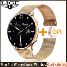 

LIGE Fashion Women Smart Watch Waterproof Bracelet Heart Rate Monitor Full Screen Touch 2022 New Lady Men Sports Smartwatches