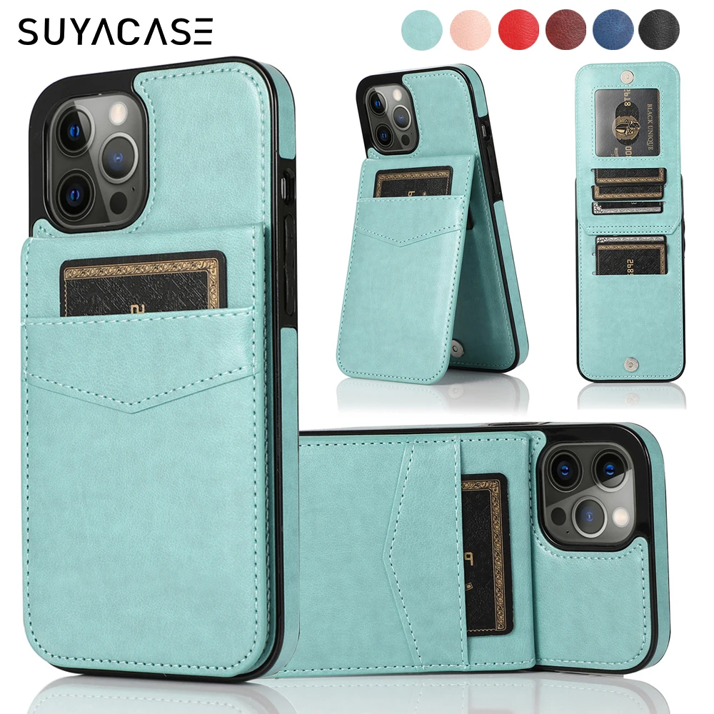 apple 13 pro max case Multi Cards Case For iPhone 13 12 11 Mini Pro Max XS XR X 6 6s 7 8 Plus SE 2020 Leather Stand Holder Slim Phone Bags Cover Funda iphone 13 pro max cover iPhone 13 Pro Max