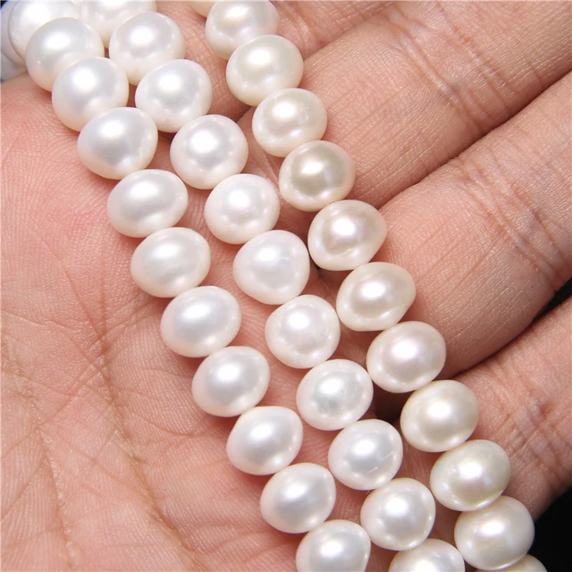 Real Natural Freshwater Pearl Beads Baroque Punch Oval Loose Beads for  Jewelry Making Bracelet Necklace Handmade Crafts Cultured Freshwater Pearl  Beads Cultured…