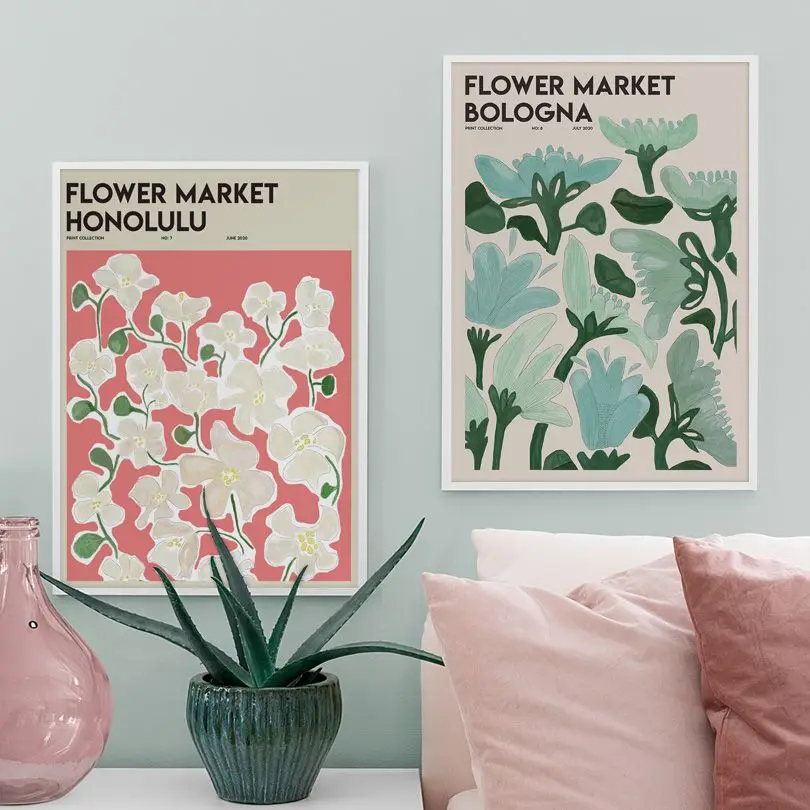 

Abstract Flower Market Botanical Retro Nordic Posters And Prints Wall Art Canvas Painting Decoration Pictures For Living Room