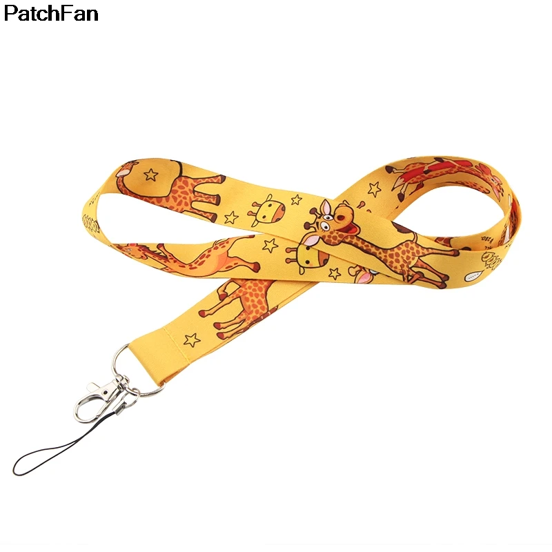 A2605 Patchfan Мультяшные Животные Жираф ремешок для шеи ремешки для безопасности отрыва для мобильного телефона USB ID бейдж держатель ключ