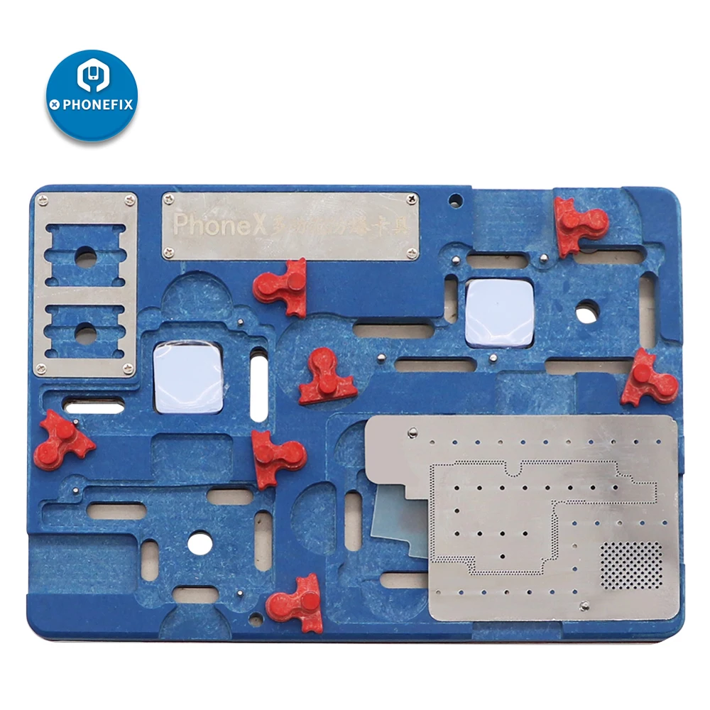 

PHONEFIX PCB Holder With BGA Reballing Stencil Kits for iPhone X Motherboard Clamp Fixture Planting Tin Repair Tools