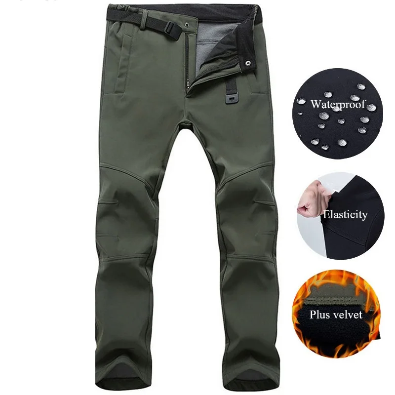 Tactical-Cargo-Pants-Men-Winter-Fleece-Stretch-Waterproof-Pants-Thick-Warm-Casual-Shark-Skin-Trousers-Mens