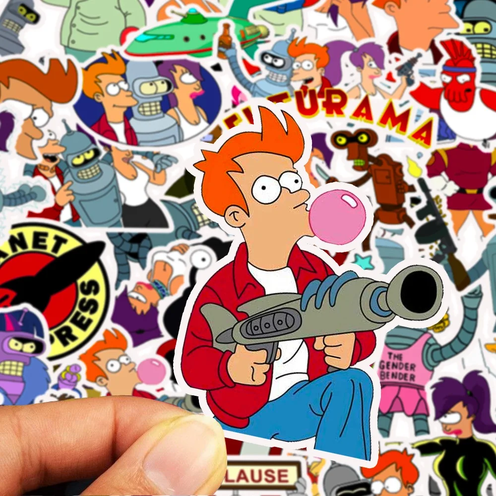 50 шт. Futurama мультфильм забавные наклейки s пакет аниме Винтаж Пастер Diy Дети Косплей Скрапбукинг Стикеры телефон ноутбук Водонепроницаемый