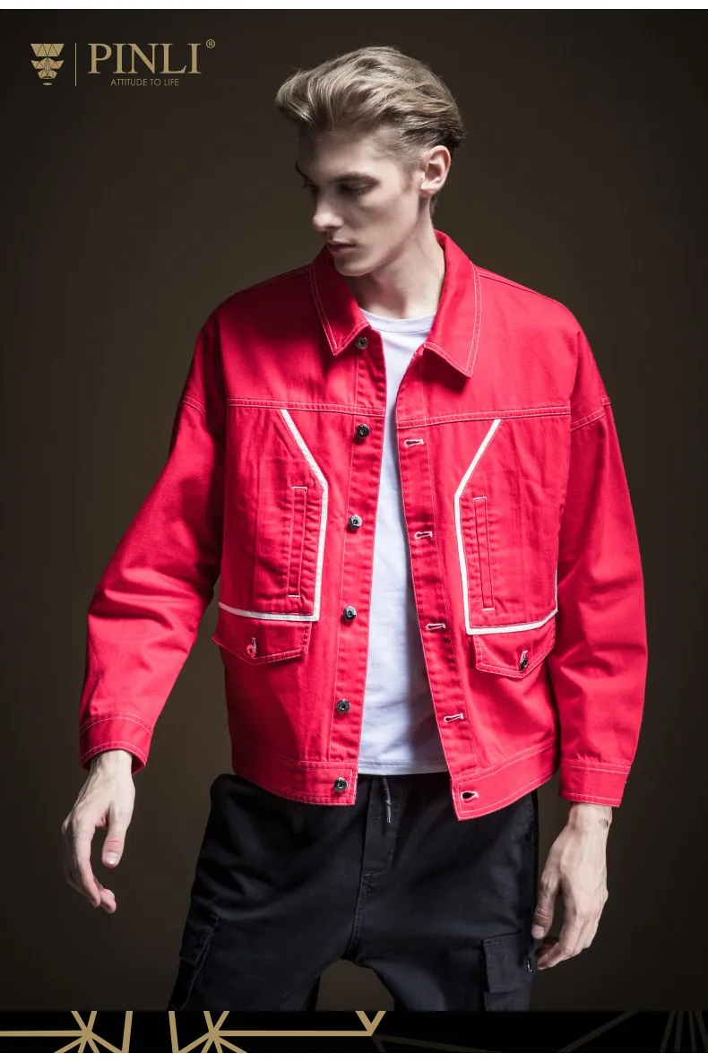 Militar Jaqueta Masculino настоящий Стандартный без куртки Pinli осень новые мужские Украшенные боди с отложным воротником Джинсы B193404338