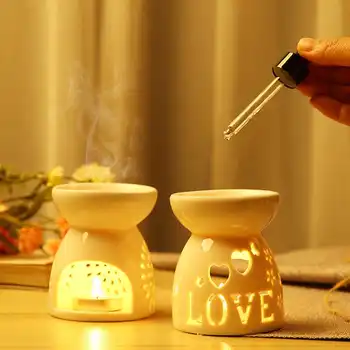 

Ceramic Tea Light Holder Aromatherapy Essential Oil Burner Aroma Lamp Diffuser Candle Holder Home Decor White