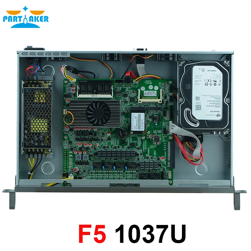 Причастником F5 Intel Celeron 1037U стойку сетевой сервер 1u брандмауэр чехол с 6* 82574L gigabit LAN