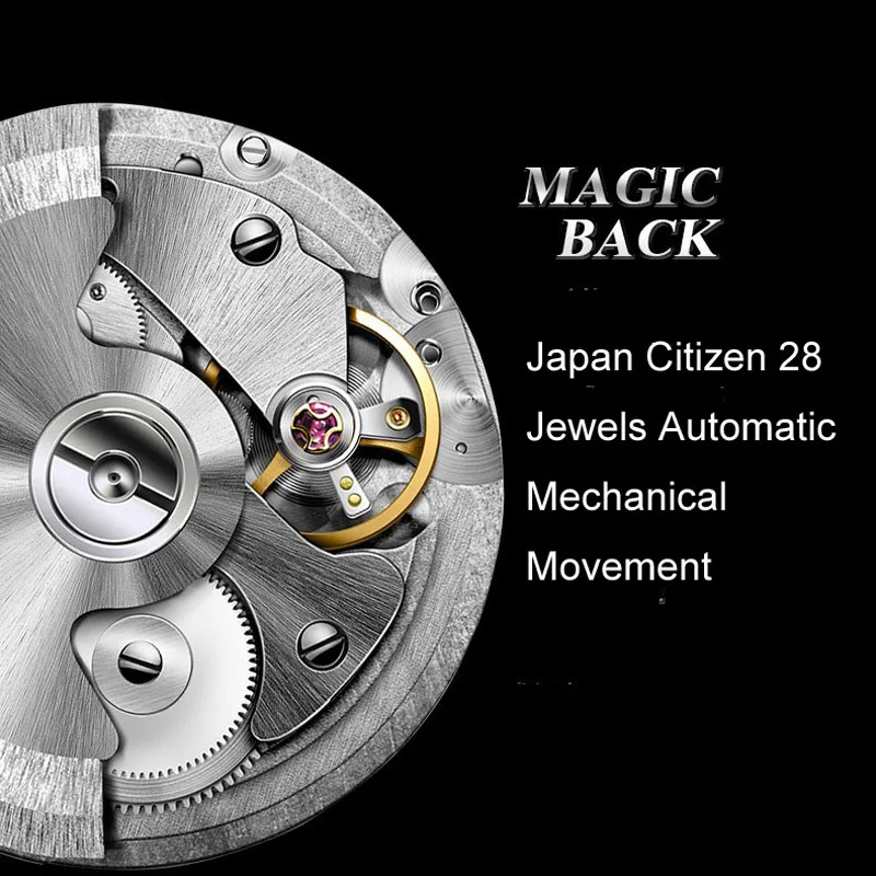 Switzerland LOBINNI мужские часы люксовый бренд с Citizen Move Мужские t автоматические механические мужские скелетоны фаза Луны relogio L18013