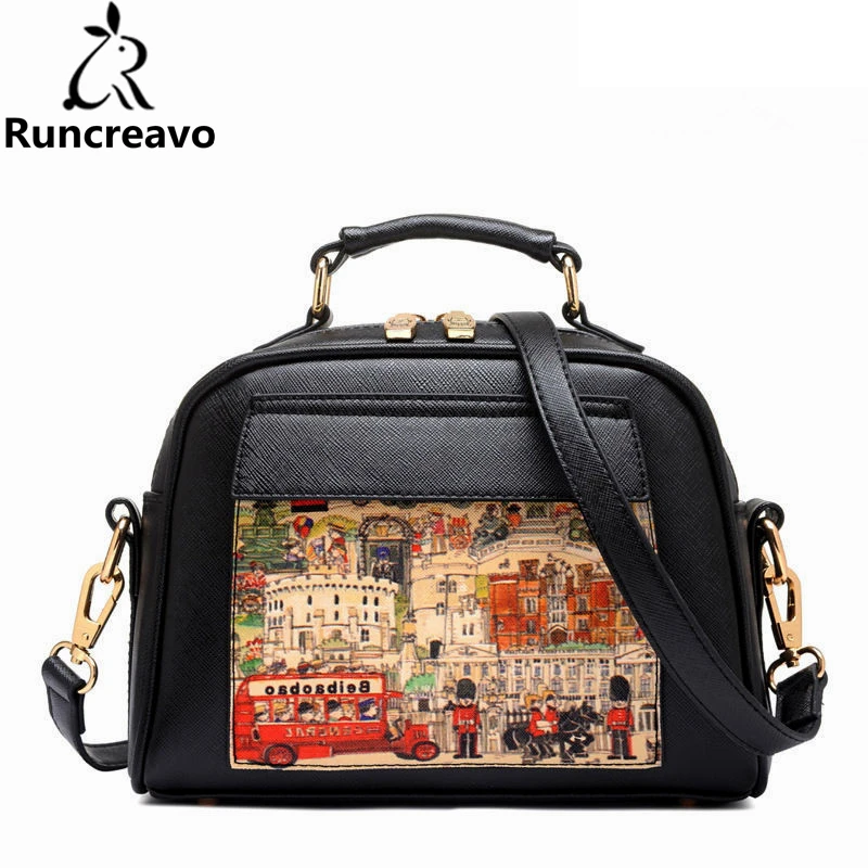 

Women Bag Handbag PU Leather Women Leather Handbag Casual Oil Picture Pattern Women Shoulder Bag Fashion Female Tote bolsas