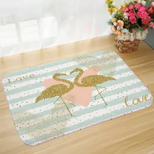 С фабрики Противоскользящий коврик цветочный растительный зеленый лист Фламинго полоса ванная комната Гостиная дверь коврик пол коврик alfombra