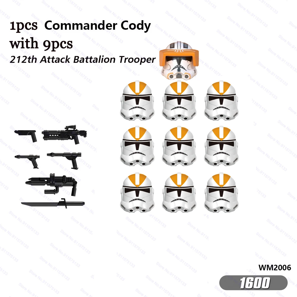10 Pz/Set Clone Commander Cody Con 212Th Attack Battalion Trooper Building Blocks Mattoni Xh1600 Action Figur Toys Regalo Per Bambini