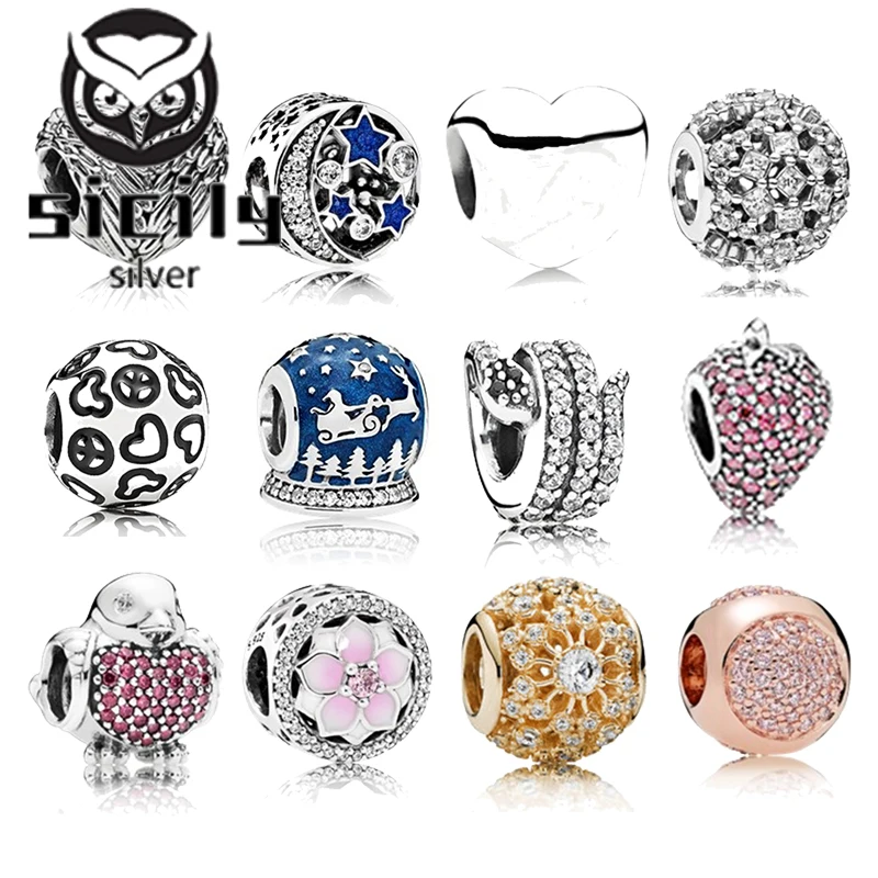 

Sicily High Quality Original 100% 925 Sterling Silver Pan Beads Charm Chain Bracelet for Women Fashion Luxury DIY Jewelry
