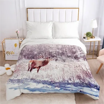 

3D Animal Duvet Covers White Quilt/Blanket Cover White Comforter Case 173x230 230x230 265x230 180x210 Custom Design Bedding Set
