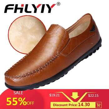 

Brand 2020 New Men'S Casual Genuine Leather Shoes Luxury Brand Mens Loafers Flats Breathable Slip On Black Driving Shoes