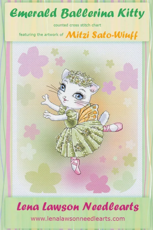 

Birthday cross stitch kit Animal cotton thread Love lock canvas stitching embroidery Ballet kitten