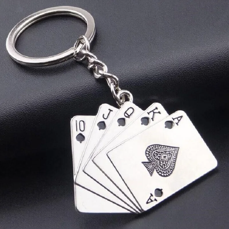 Customed Phone Number Keychains Alloy Pendant For Men Car Bags KeyRing Playing Games Dice Poker Cards Gift Fashion Jewelry creative key chain men and women small gifts alloy bronze boxing gloves retro woven pendant decorative keychains gym