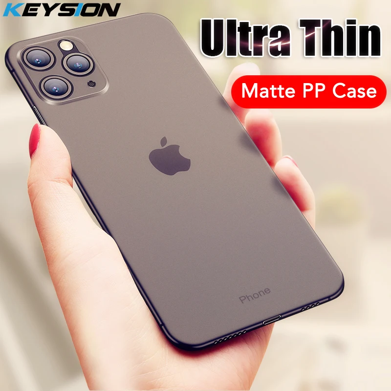 KEYSION Shockproof 0.3MM Ultra Thin Case for iPhone 11 Pro Max Matte Back Phone Cover XS XR X |