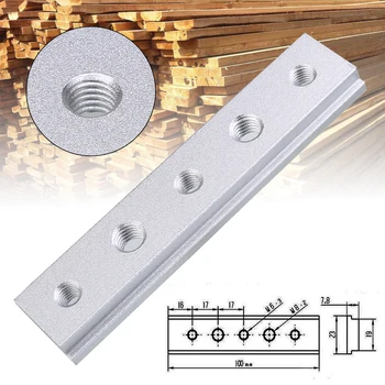 

M6 M8 Thread 100mm Aluminium Alloy T-Slot T-Track Miter Track Jig Fixture for Table Saw Router Table Woodworking Tool