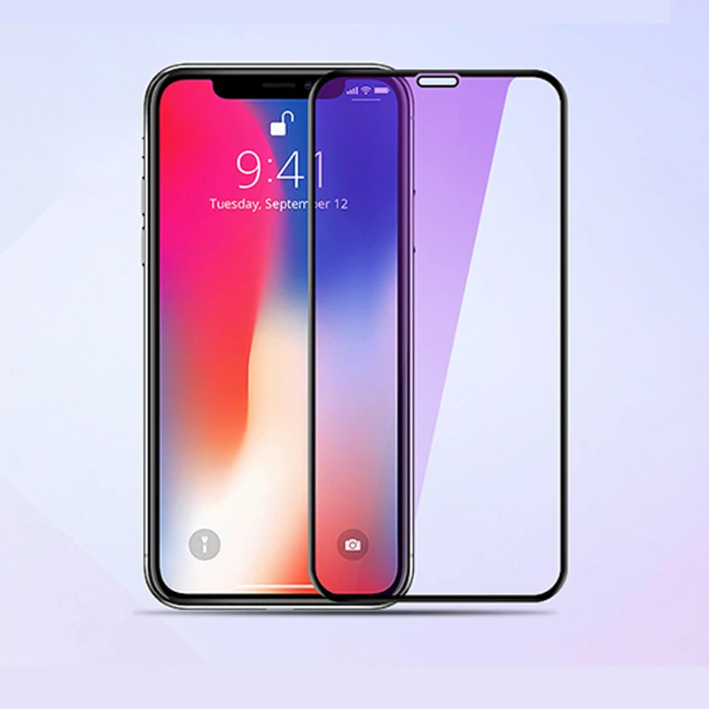 Полное покрытие закаленное стекло для iPhone 11 Pro Max Защита экрана IPhone X XS XR анти синяя