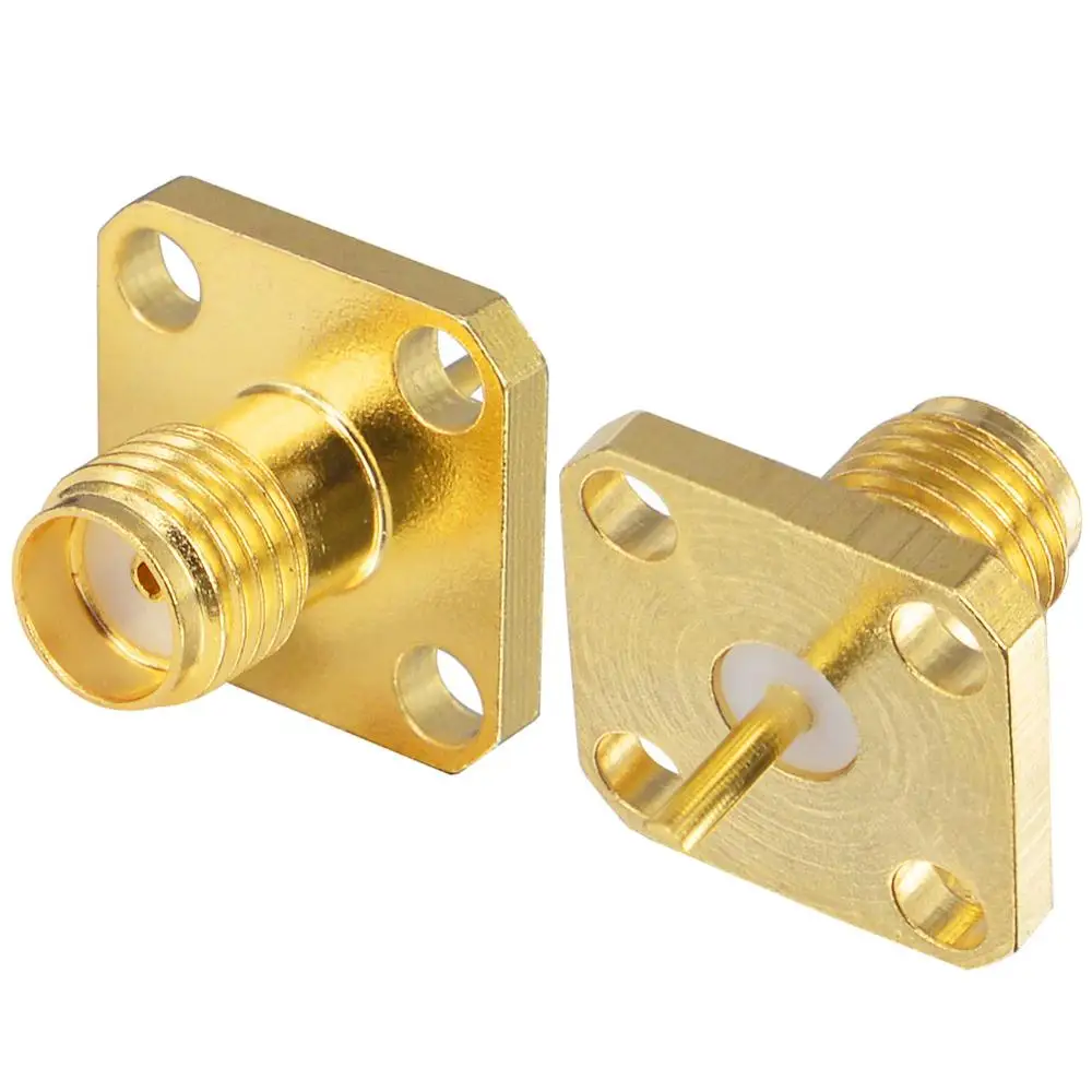 10 Pieces SMA female jack RF Connector 4 Hole Panel Mount With Solder Post Terminal | Обустройство дома